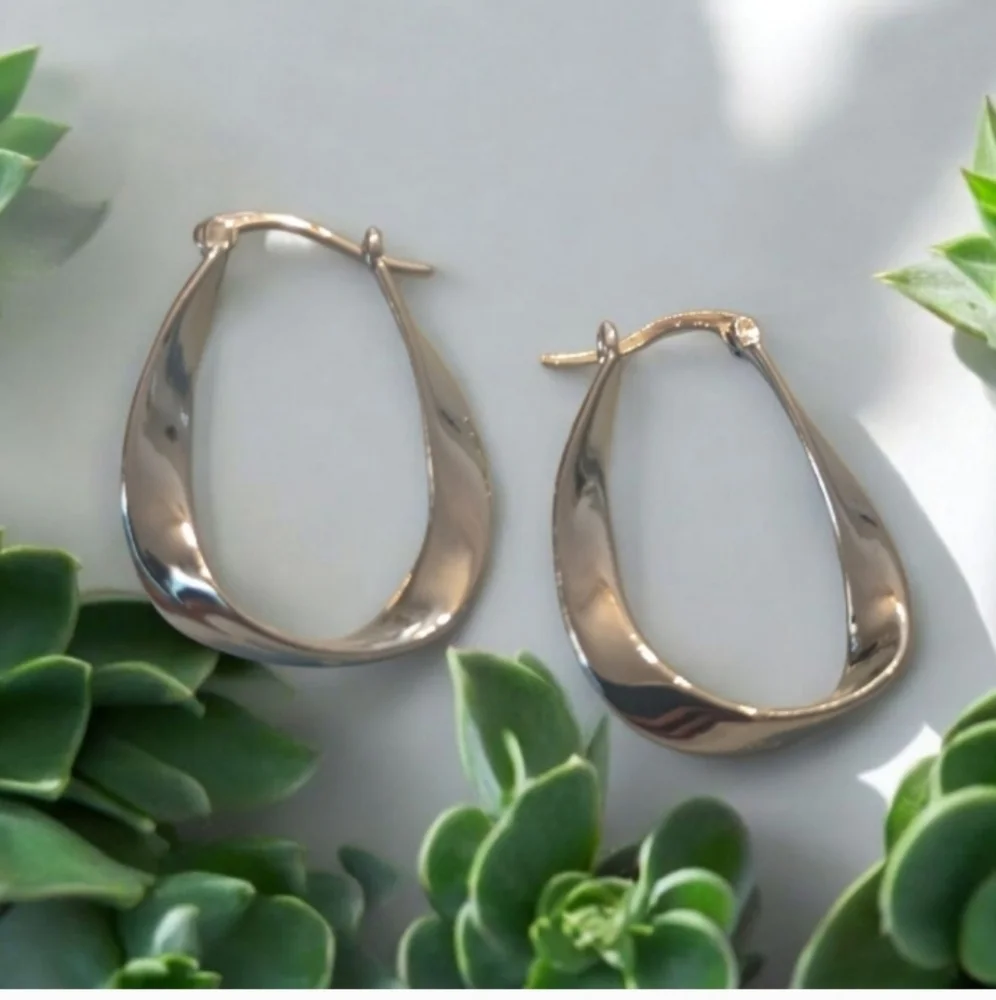 Silver Hoop Earrings - Picture 6 of 8